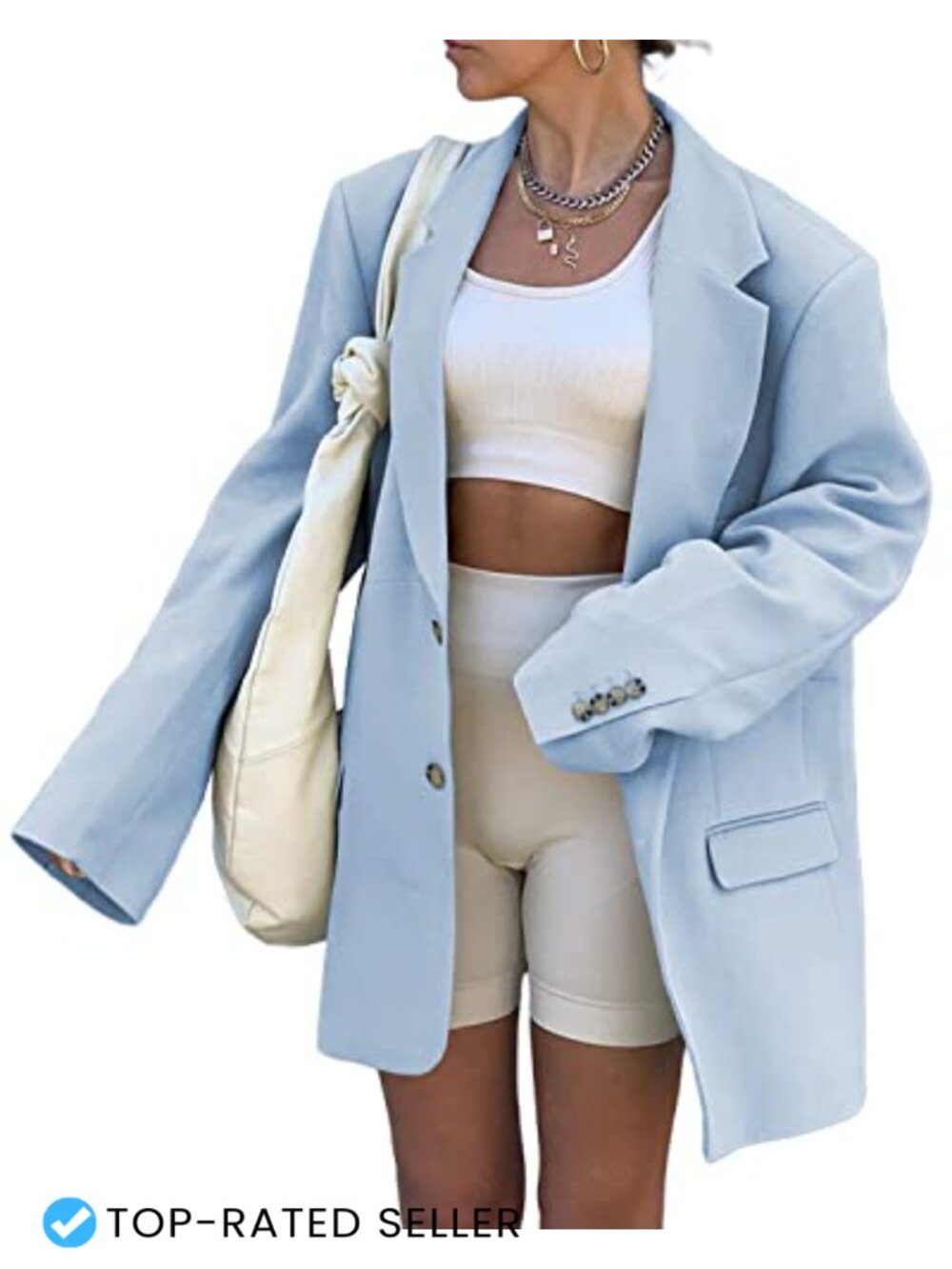 Oversized Blazer Long Sleeve Lapel Open Front Jacket